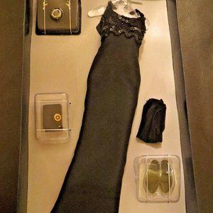 Franklin Mint Princess Diana Black Beaded Dress